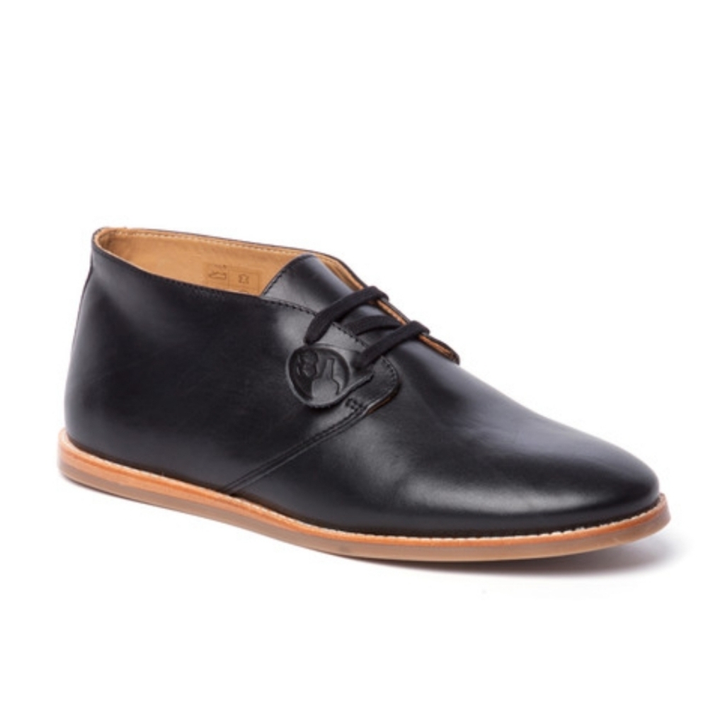 Wednesday Whiskey James Mid Derby Mens Black Leather Dress Shoes Sz EU 44 US10.5